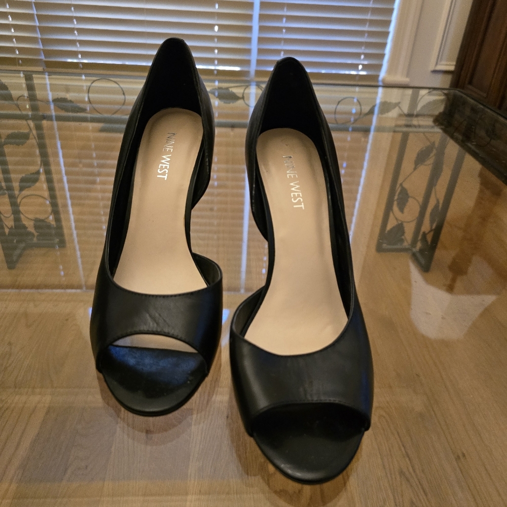 Nine West Classic Black Peep Toe Heels